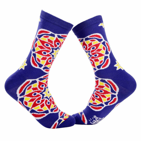 Special Edition: Ramadan's Blue Khayamiya خيامية - Crew Socks - Tale Of Socks