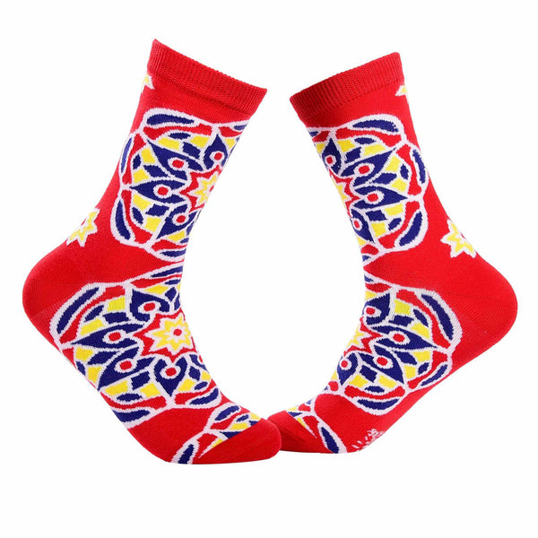 Special Edition: Ramadan's Red Khayamiya خيامية - Crew Socks - Tale Of Socks