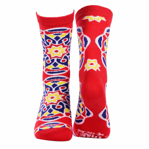 Special Edition: Ramadan's Red Khayamiya خيامية - Crew Socks - Tale Of Socks