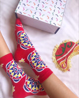 Special Edition: Ramadan's Red Khayamiya خيامية - Crew Socks - Tale Of Socks