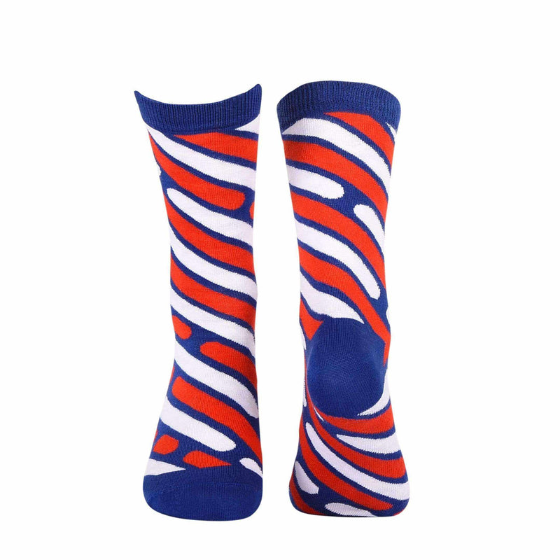 Stripes Crew Socks - Navy, Red & White - Tale Of Socks