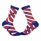 Stripes Crew Socks - Navy, Red & White - Tale Of Socks