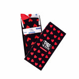 Red Hearts - Crew Socks - Black - Tale Of Socks