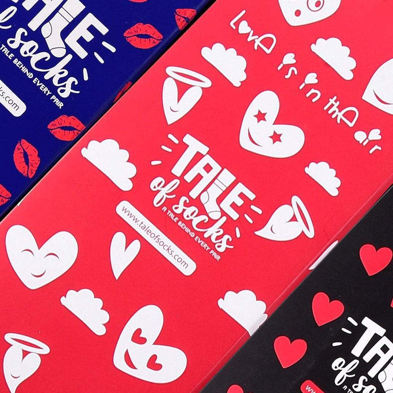 Red Hearts - Crew Socks - Black - Tale Of Socks