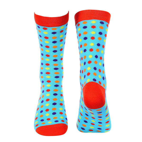 Small Polka Dots Crew Socks - Light Blue - Tale Of Socks