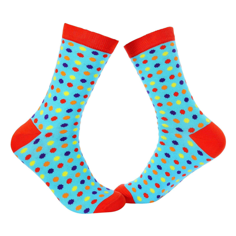 Small Polka Dots Crew Socks - Light Blue - Tale Of Socks