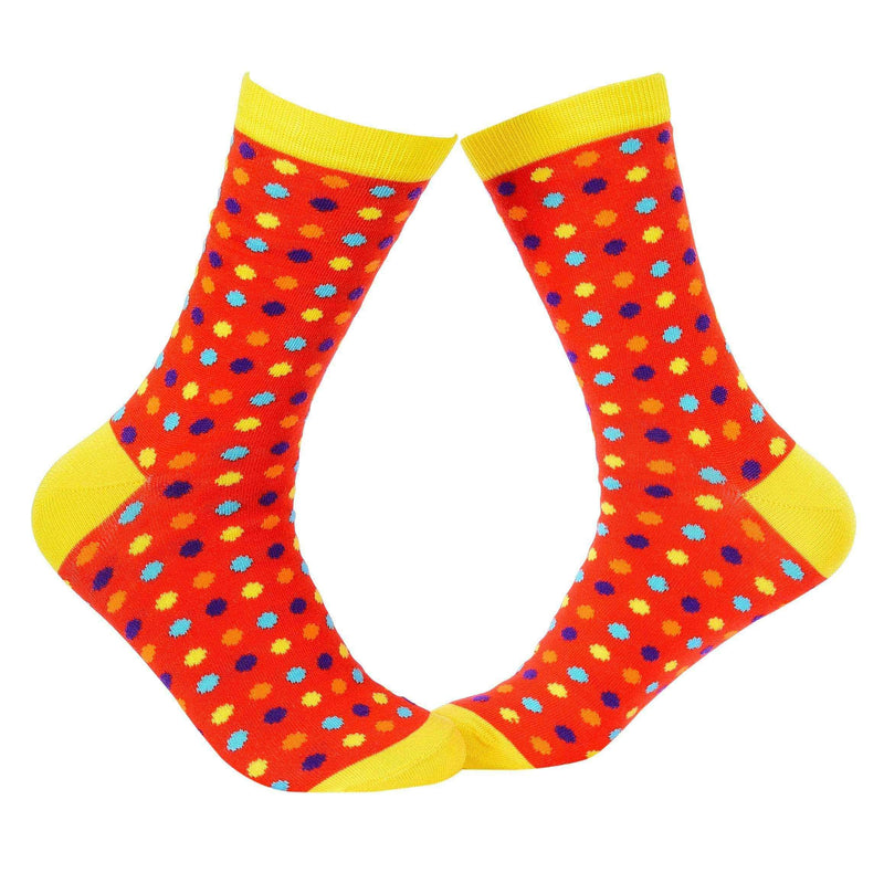 Small Polka Dots Crew Socks - Red - Tale Of Socks