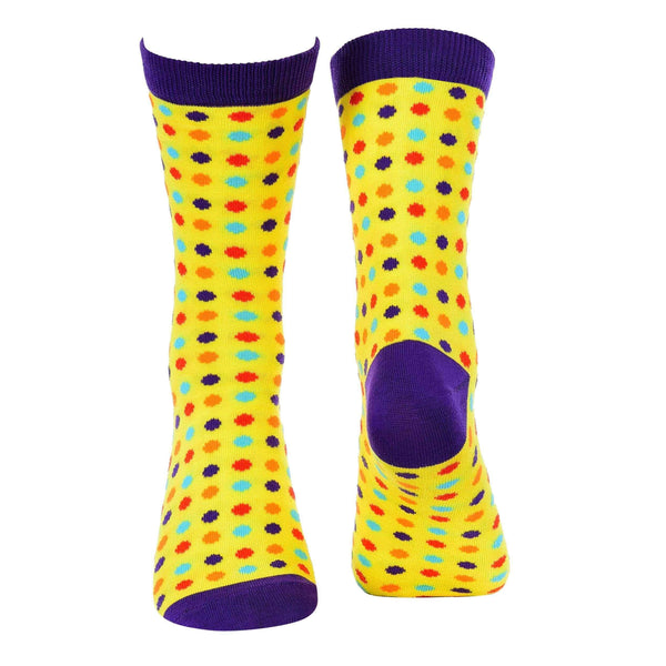 Small Polka Dots Crew Socks - Yellow - Tale Of Socks