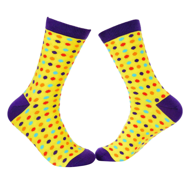 Small Polka Dots Crew Socks - Yellow - Tale Of Socks