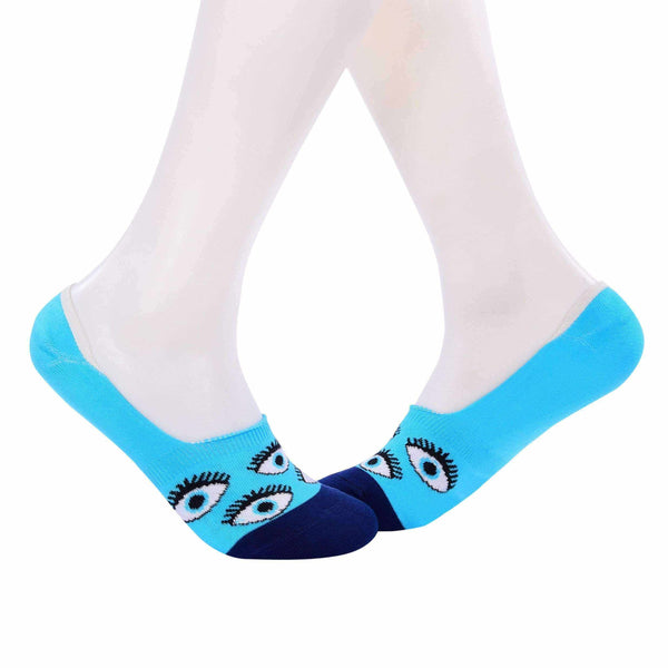 Evil Eyes Invisible/Secret Socks - Light Blue - Tale Of Socks