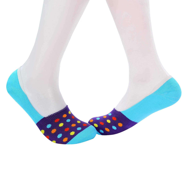 Small Polka Dots Invisible/Secret Socks - Violet - Tale Of Socks