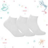 Back To School Pack of 3 Ankle White Socks - Kids - Tale Of Socks