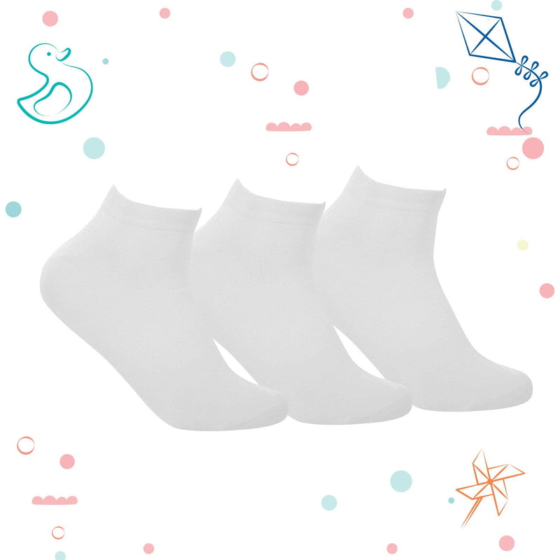 Back To School Pack of 3 Ankle White Socks - Kids - Tale Of Socks
