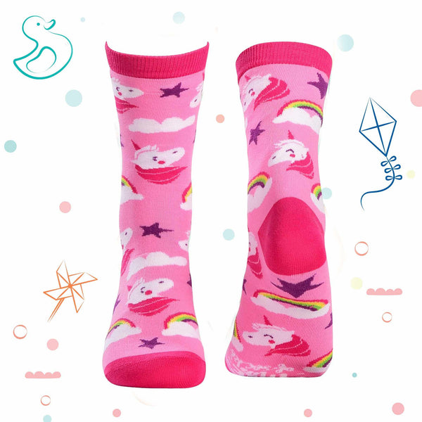 Kids Collection - Unicorn Crew Socks - Pink - Tale Of Socks