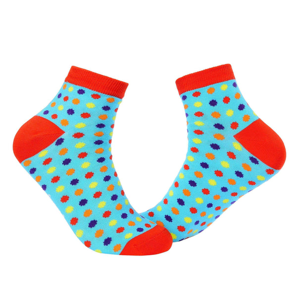 Small Polka Dots Quarter Socks - Light Blue - Tale Of Socks