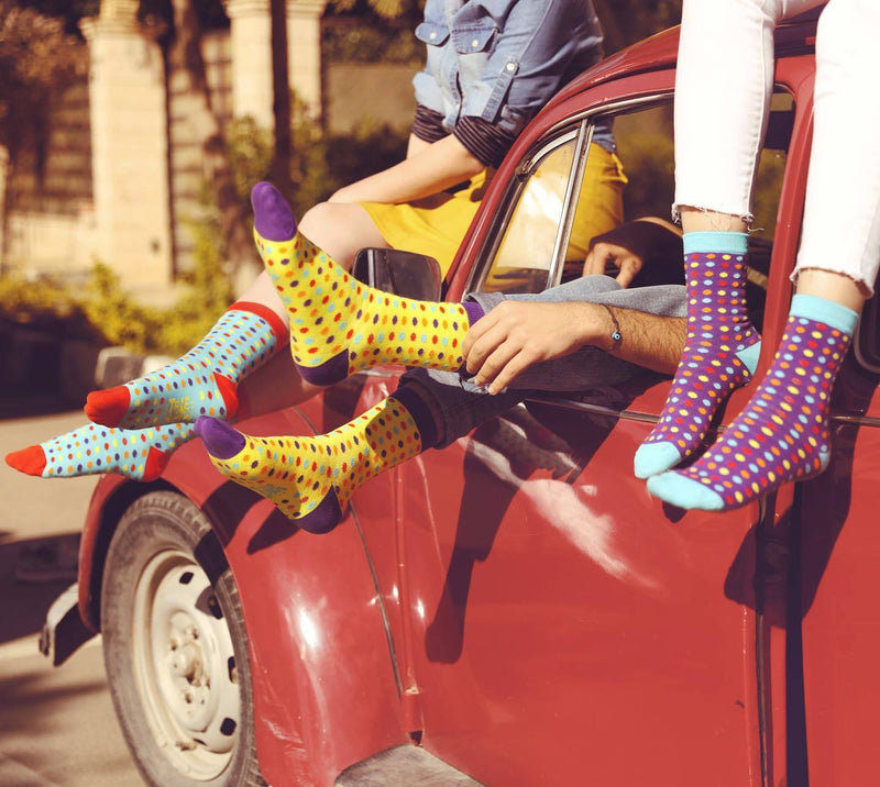 Small Polka Dots Quarter Socks - Light Blue - Tale Of Socks