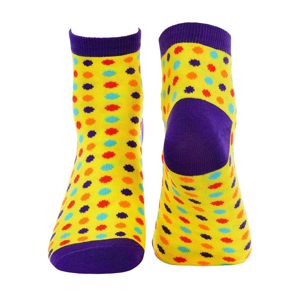 Small Polka Dots Quarter Socks - Yellow - Tale Of Socks