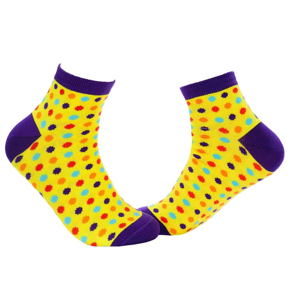 Small Polka Dots Quarter Socks - Yellow - Tale Of Socks