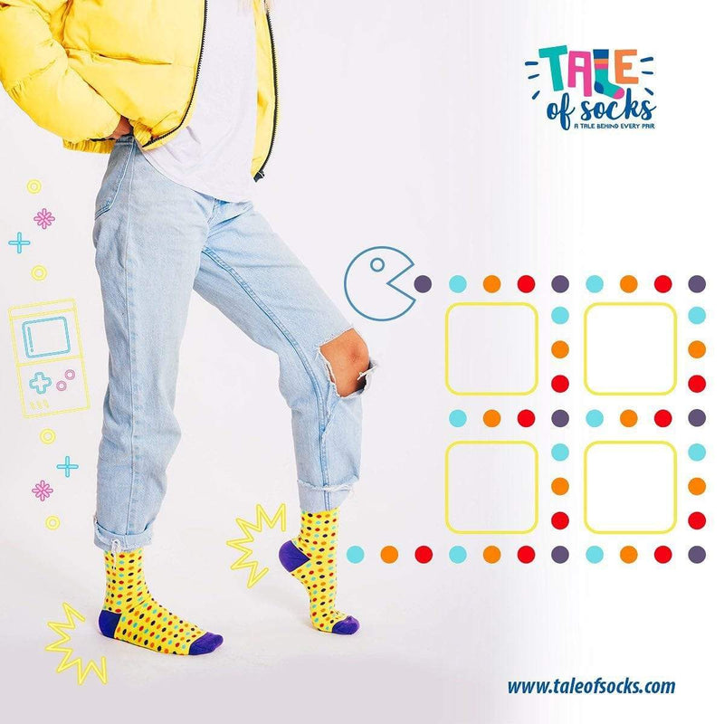 Small Polka Dots Quarter Socks - Yellow - Tale Of Socks