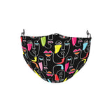 Abstract Faces Fabric Face Mask - Black - Tale Of Socks