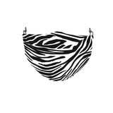 Zebra Pattern Fabric Face Mask - Black & White - Tale Of Socks