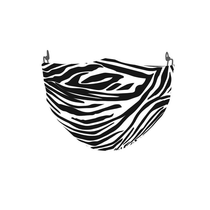 Zebra Pattern Fabric Face Mask - Black & White - Tale Of Socks